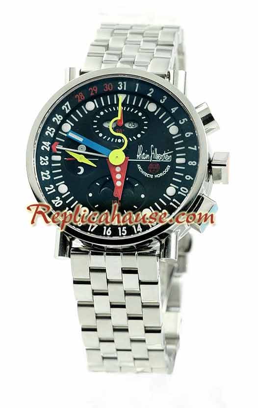 Alain Silberstein Klassik Krono Bauhaus 2 Reloj con Correa de Acero