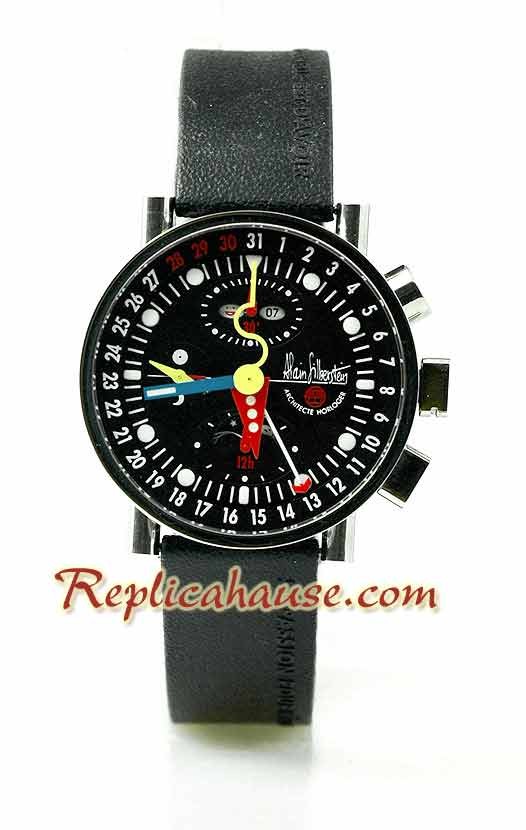 Alain Silberstein Klassik Krono Bauhaus 2 Reloj con correa de caucho