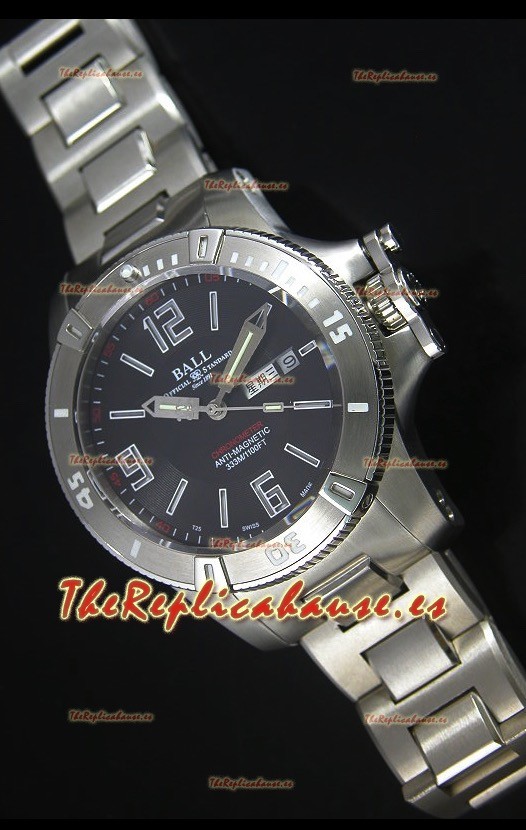 Ball Hydrocarbon Spacemaster Reloj Automático Réplica Day Date Dial en Negro - Movimiento Citizen Original