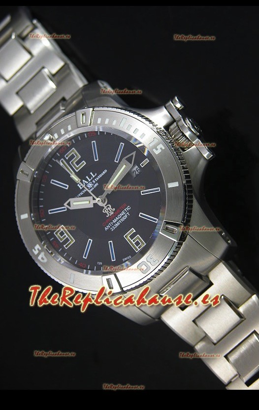 Ball Hydrocarbon Spacemaster Reloj Automático Réplica Dial en Negro - Movimiento Citizen Original