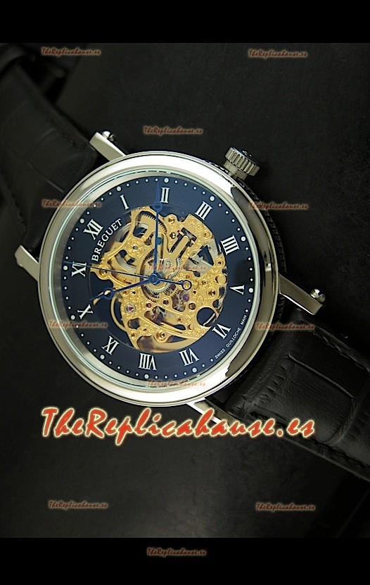 Breguet Retrograde Japanese Automatic con esfera de esqueletos dorados 