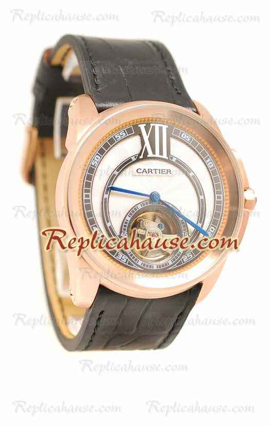 Calibre de Cartier Flying Tourbillon Reloj Réplica