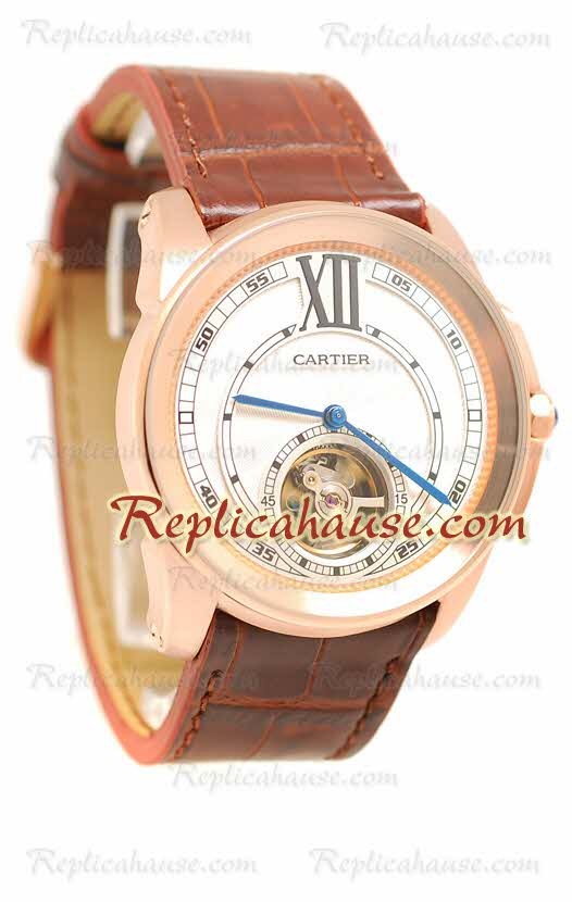 Calibre de Cartier Flying Tourbillon Reloj Réplica