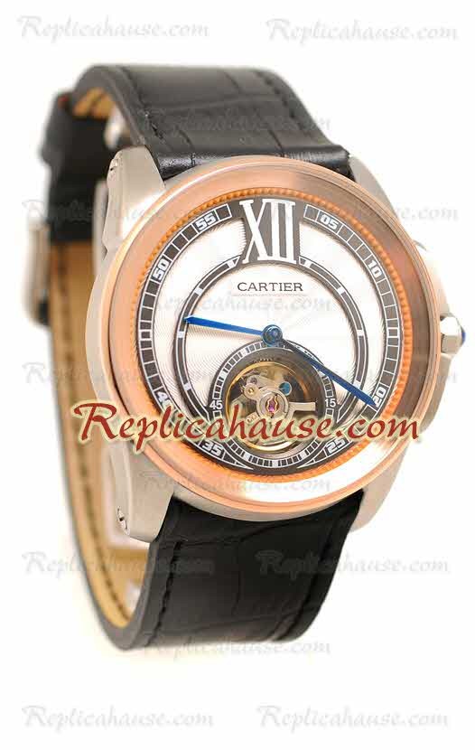Calibre de Cartier Flying Tourbillon Reloj Réplica