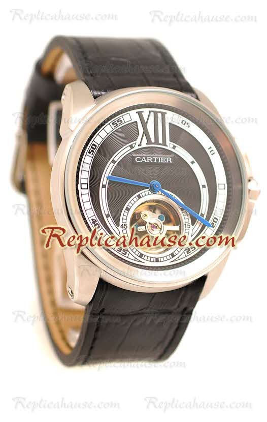 Calibre de Cartier Flying Tourbillon Reloj Réplica