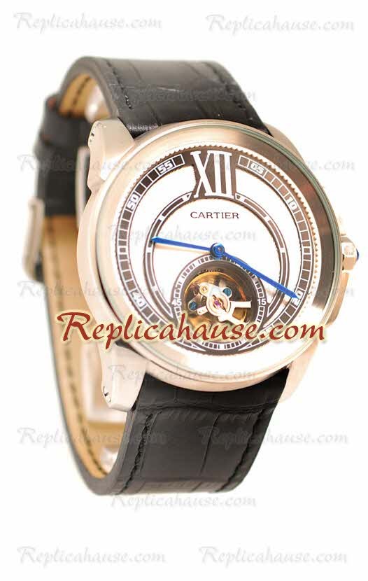 Calibre de Cartier Flying Tourbillon Reloj Réplica