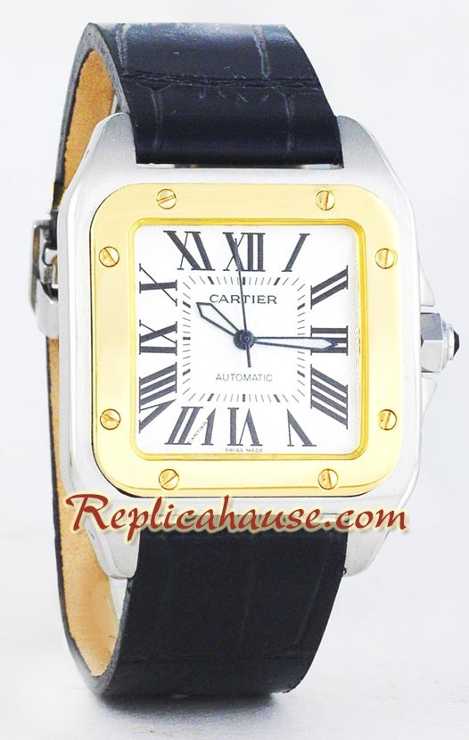 Cartier Réplica Santos 100 para Hombre - Dos Tonos