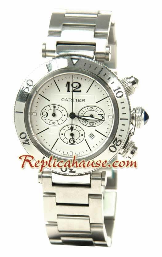 Cartier Pasha Seatimer Estructura Suiza Movimiento de cuarzo Japonés Reloj