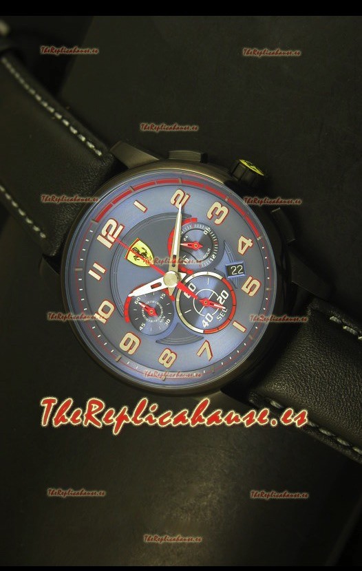Scuderia Ferrari Heritage Reloj Cronógrafo Caja de Acero color Negro Dial Azul