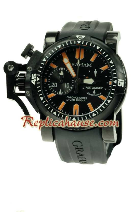 Graham Overtamaño Chronofighter Divers Reloj Suizo de imitación - PVD