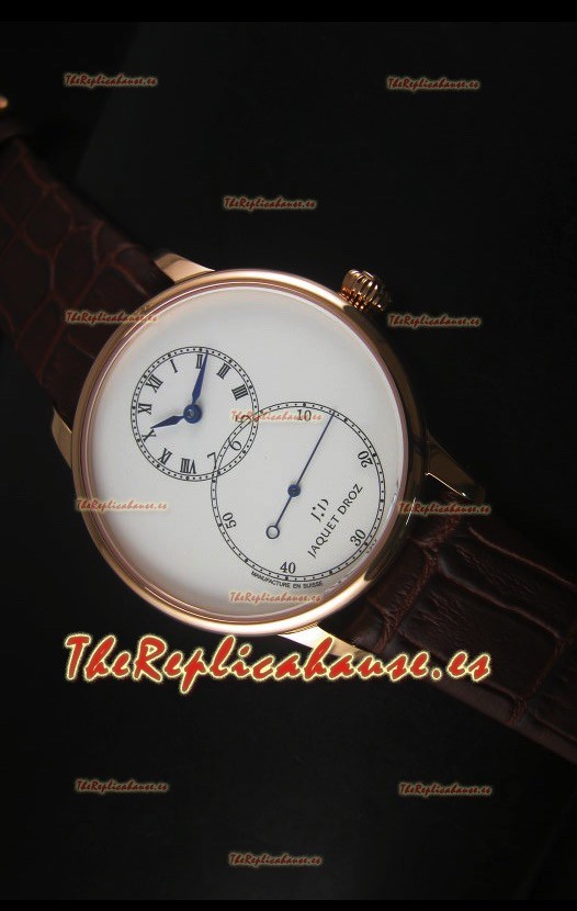 Jaquet Droz Grande Seconde Ivory Enamel Reloj con Caja en Oro Rosado Dial Blanco