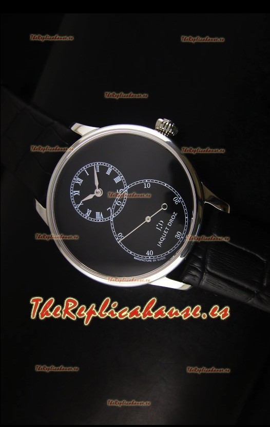 Jaquet Droz Grande Seconde Black Enamel Reloj con Caja en Acero Inoxidable Dial Negro