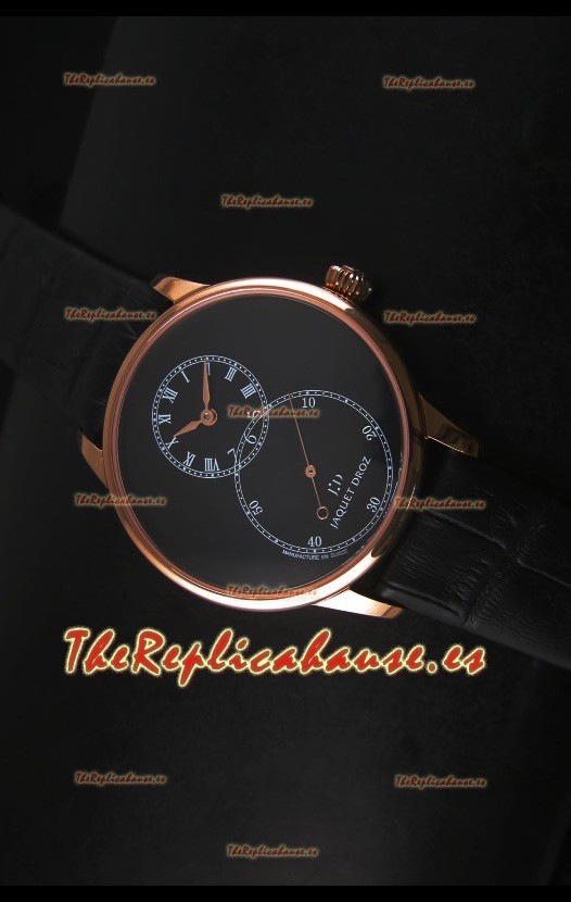 Jaquet Droz Grande Seconde Black Enamel Reloj con Caja en Acero Inoxidable Dial Negro