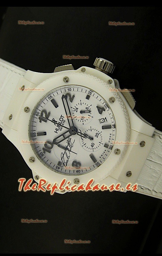 Hublot Big Bang, Reloj en caja de Cerámica Blanca, con Movimiento de Cuarzo