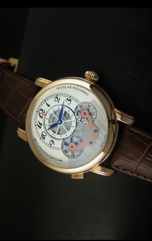 Mont Blanc Nicolas Riessec Caja en Oro Rosado Dial Blanco