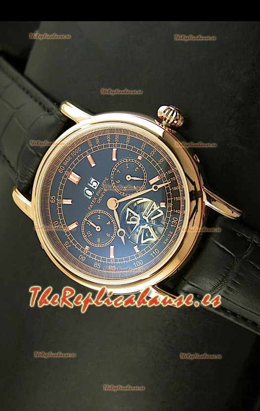 Patek Philippe Complications Tourbillon, Reloj Réplica Japonesa color Oro Rosado