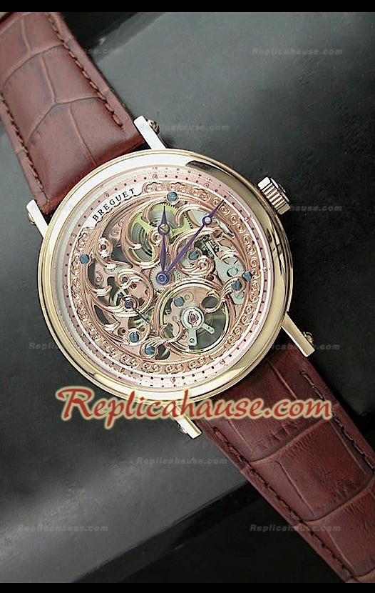 Breguet Skeleton Reloj Japonés en Oro