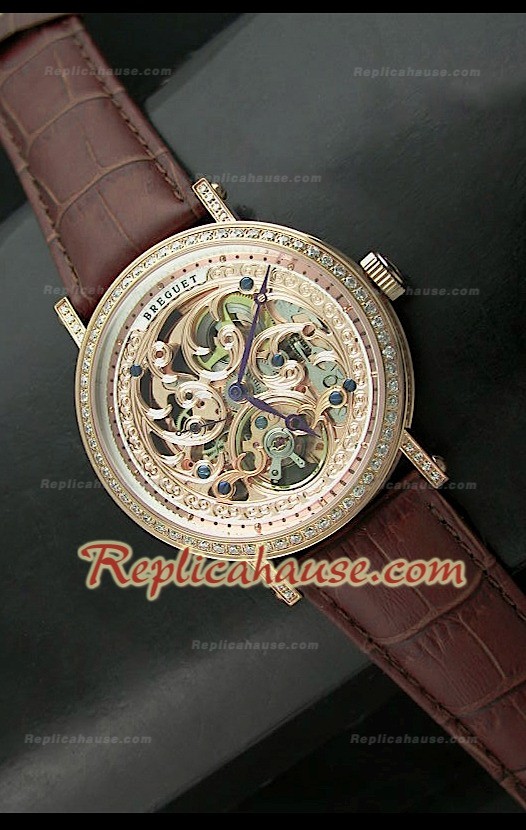 Breguet Skeleton Reloj Japonés en Diamantes