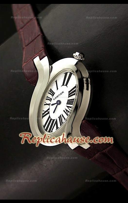 Delices De Cartier Réplica Reloj Señoras con Correa Marrón