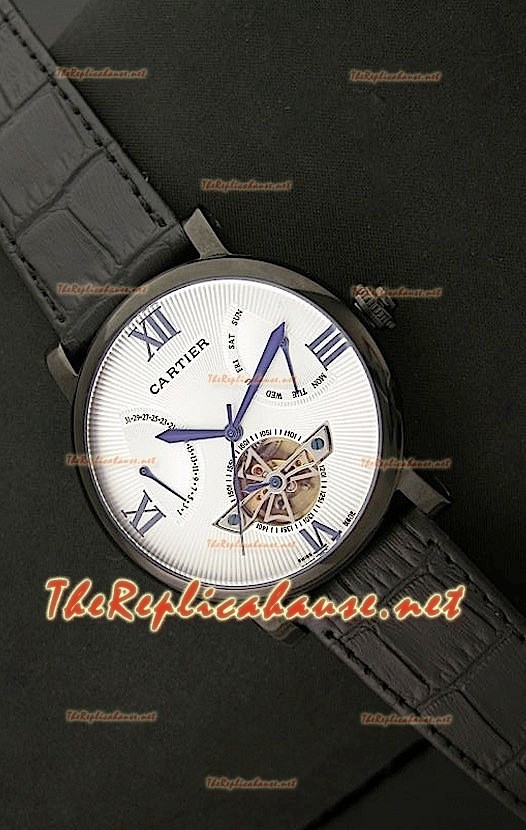 Cartier Calibre Tourbilon Reloj Japonés con Esfera Blanca 