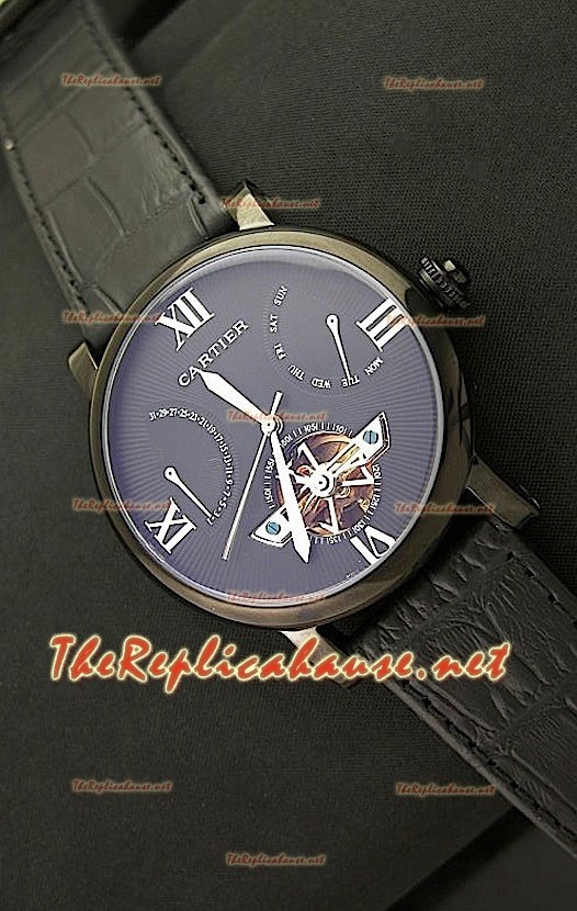 Cartier Calibre Tourbilon Reloj Japonés con Esfera Negra 