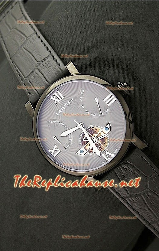 Cartier Calibre Tourbilon Reloj Japonés con Esfera Gris 