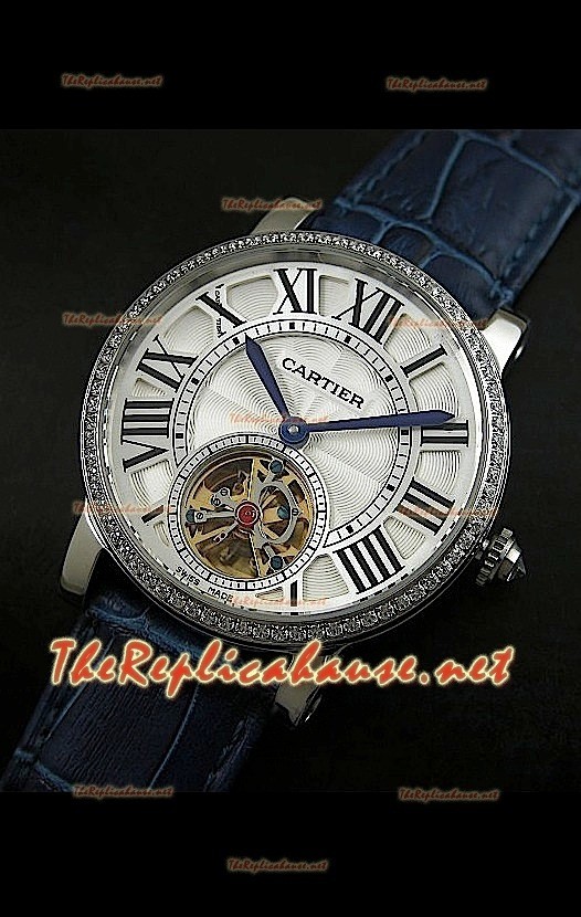 Cartier Calibre turbillón japonés malla azul