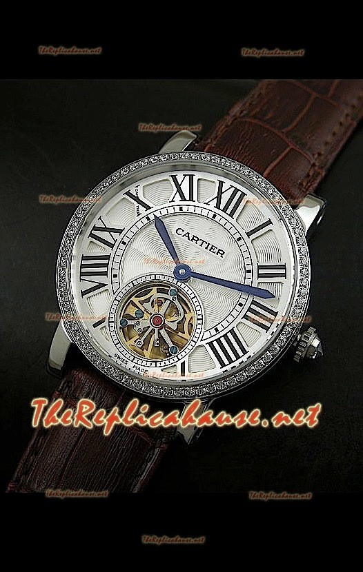 Cartier Calibre turbillón japonés malla marrón