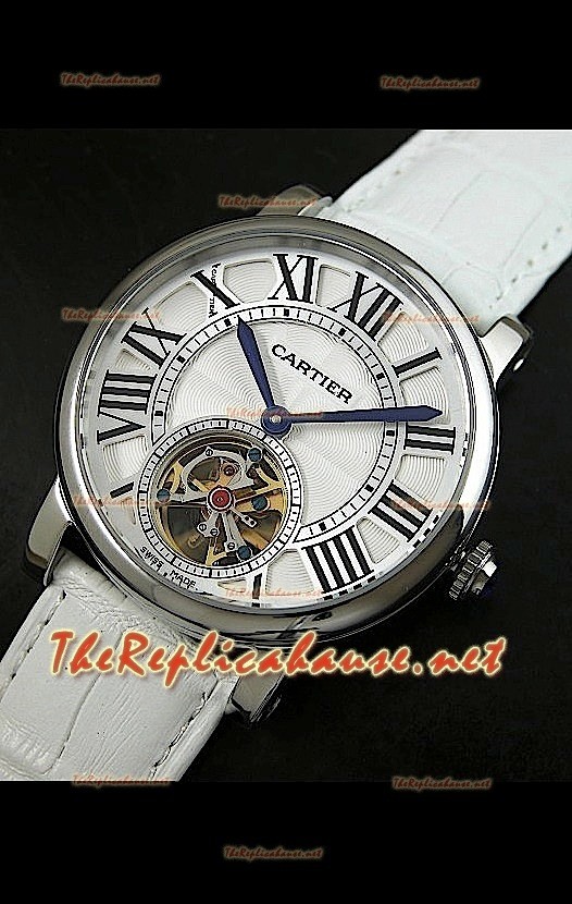 Cartier Calibre turbillón japonés malla blanca