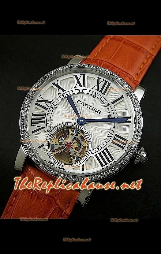 Cartier Calibre turbillón japonés malla marrón claro