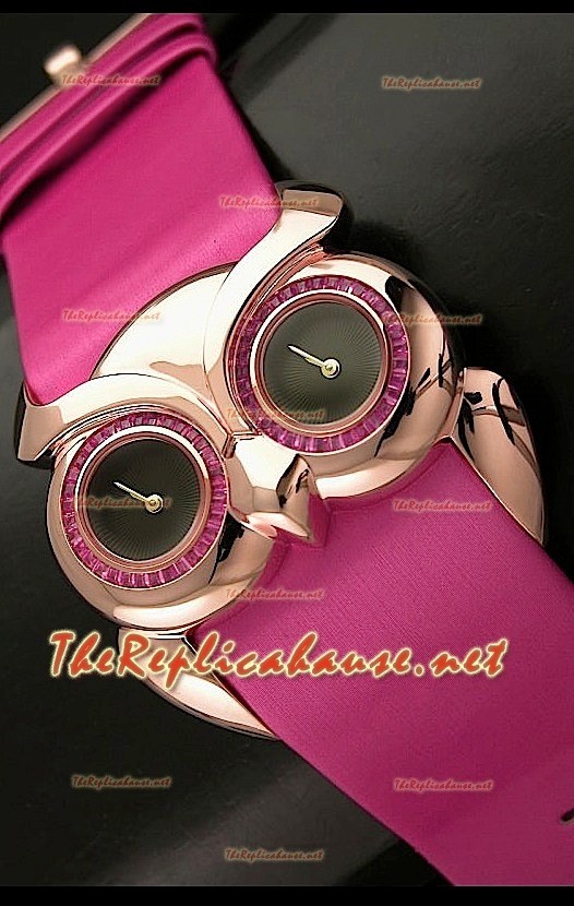 Chopard Animal World Reloj Señoras Búho en Oro Rosa Esfera de color Negro