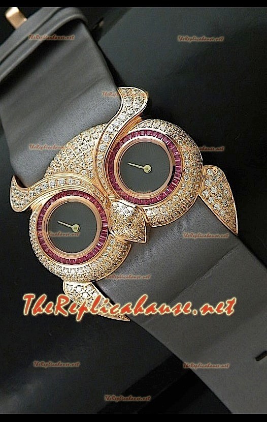 Chopard Animal World Reloj Señoras Búho en Oro Rosa Esfera Gris