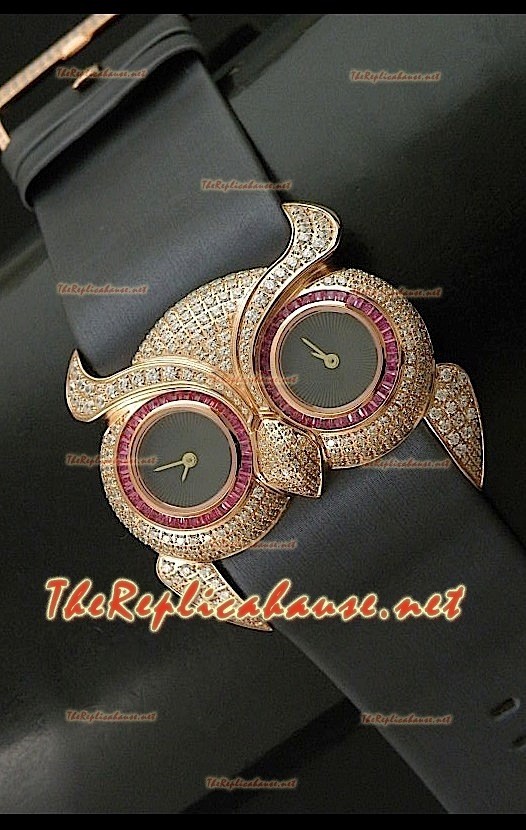 Chopard Animal World Reloj Señoras Búho en Oro Rosa Esfera de color Negro