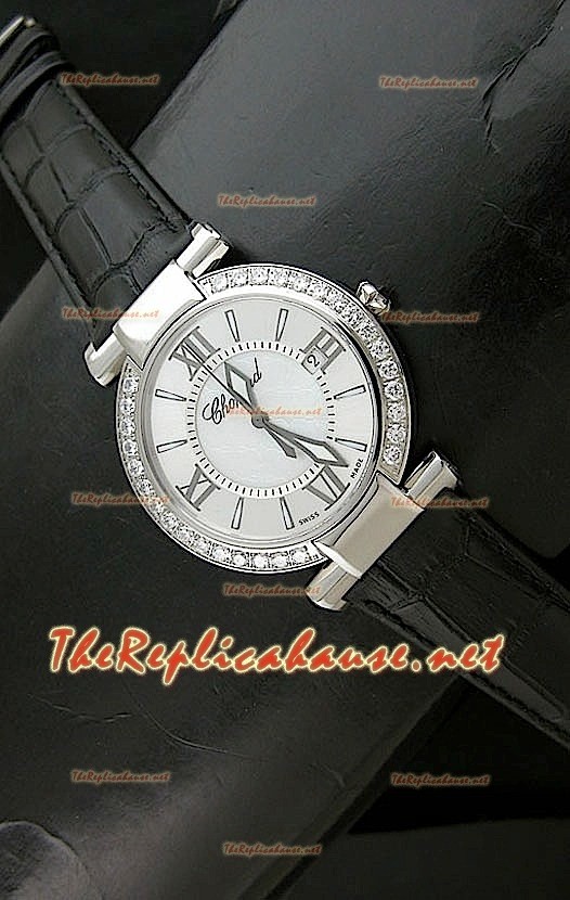Chopard Ladies Imperiale Swiss Watch en cuero negro