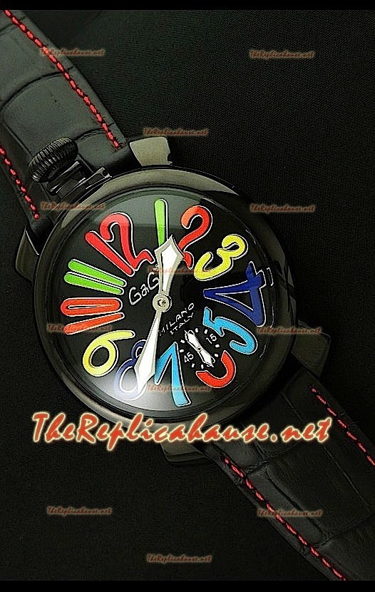 GaGa Milano Reloj manual en carcasa de PVD - 48MM - Color Arco iris 