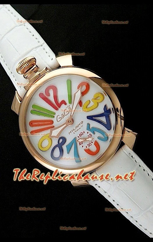 GaGa Milano Reloj Manual con Carcasa de Oro Rosa - 48MM