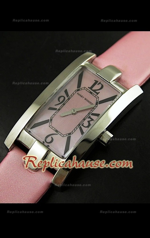 Harry Wenston Avenue C Reloj con Esfera Rosa Perla 