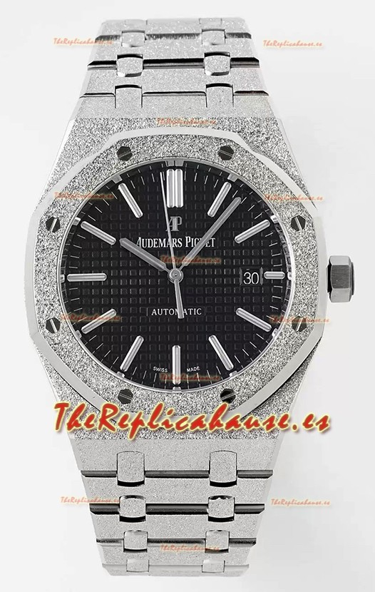 Audemars Piguet Royal Oak 15410BC 41MM Dial Negro Acero 904L Movimiento CALIBRE 3120 Réplica a Espejo 1:1