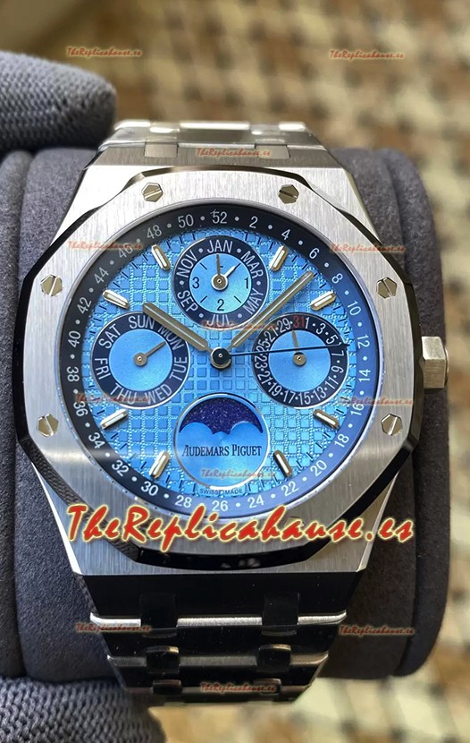 Audemars Piguet Royal Oak Calendario Perpetuo Réplica Suizo Acero 904L Dial Azul