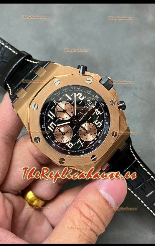 Audemars Piguet Royal Oak Offshore Dial Negro Cronógrafo Reloj Réplica a Espejo 1:1 - Acero 904L