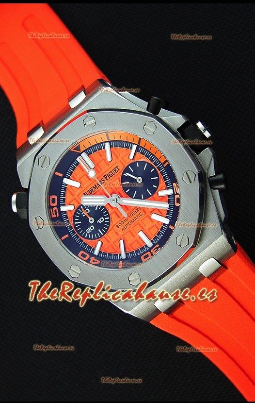 Audemars Piguet Royal Oak Offshore Reloj Réplica Cronógrafo de Cuarzo Suizo estilo Buzo en color Naranja