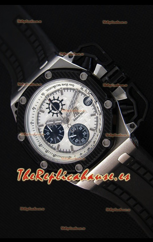 Audemars Piguet Royal Oak Reloj Réplica Cronógrafo de Cuarzo Suizo Survivor, Dial Blanco