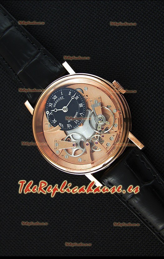 Breguet Tradition 7057BR/R9/9W6 Reloj Réplica Suizo en Oro Rosado Tourbillon Dual