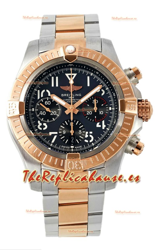Breitling Avenger B01 Chronograph 45 Oro Rosado en Dos Tonos Reloj Réplica Suiza Espejo 1:1