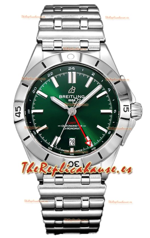 Breitling Chronomat Automatic GMT 40 Dial Verde Reloj Réplica Suiza Espejo 1:1
