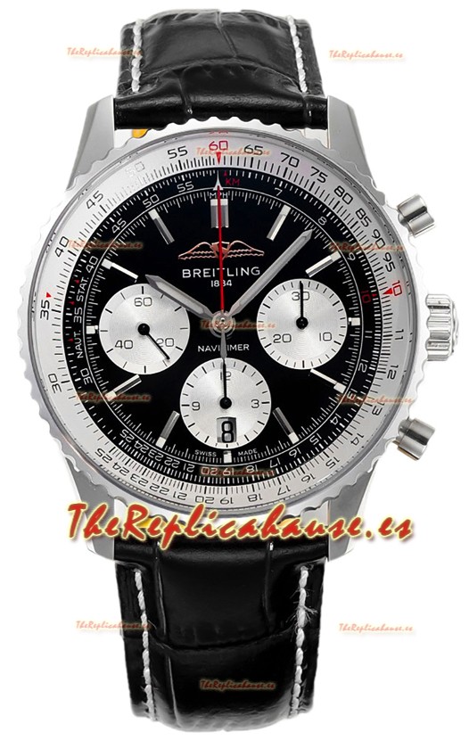 Breitling Navitimer B01 Chronograph 43 Dial Negro - Caja Acero 904L Réplica Suiza Espejo 1:1