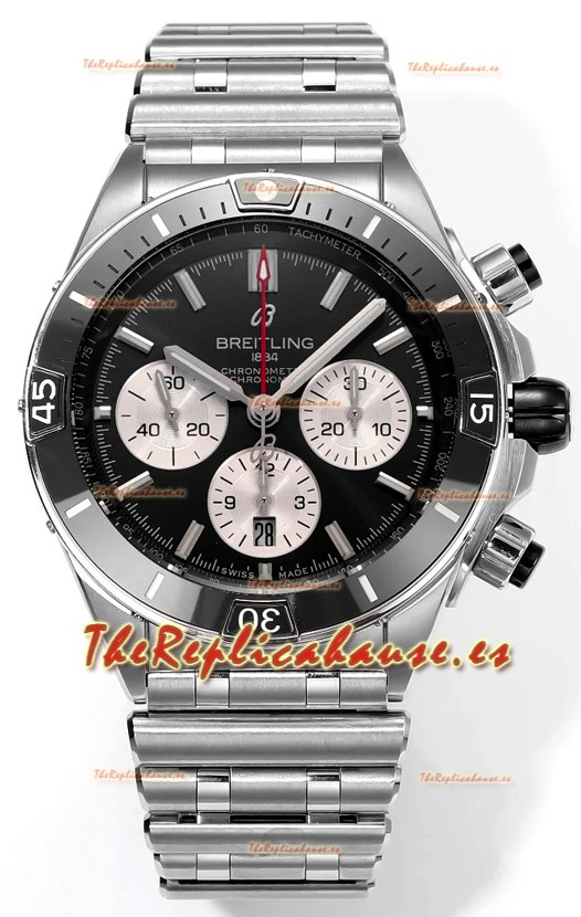 Breitling Chronomat B01 42 Edición Suiza Caja Acero 904L Dial Negro Reloj Réplica Espejo 1:1