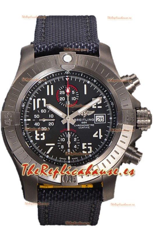 Breitling Avenger Bandit Dial Negro Caja Titanio Reloj Réplica Suiza Espejo 1:1