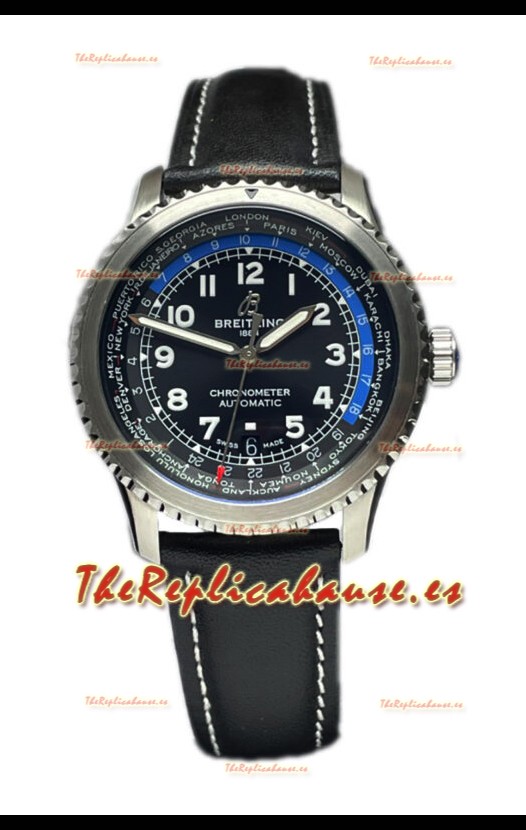 Breitling Navitimer Aviator 8 B35 Unitime Automatic 43 Dial Negro Reloj Réplica Suiza Espejo 1:1