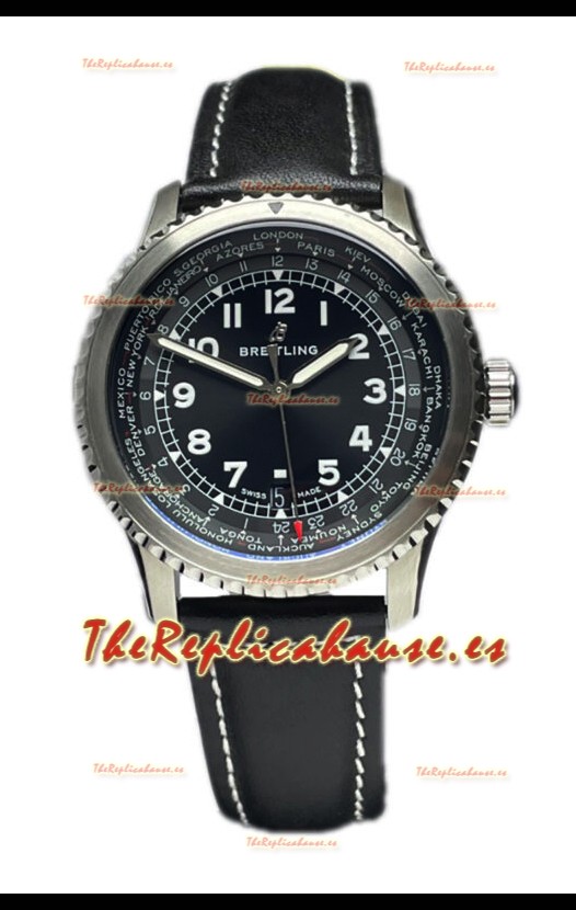 Breitling Navitimer Aviator 8 B35 Unitime Automatic 45 Dial Negro Reloj Réplica Suiza Espejo 1:1